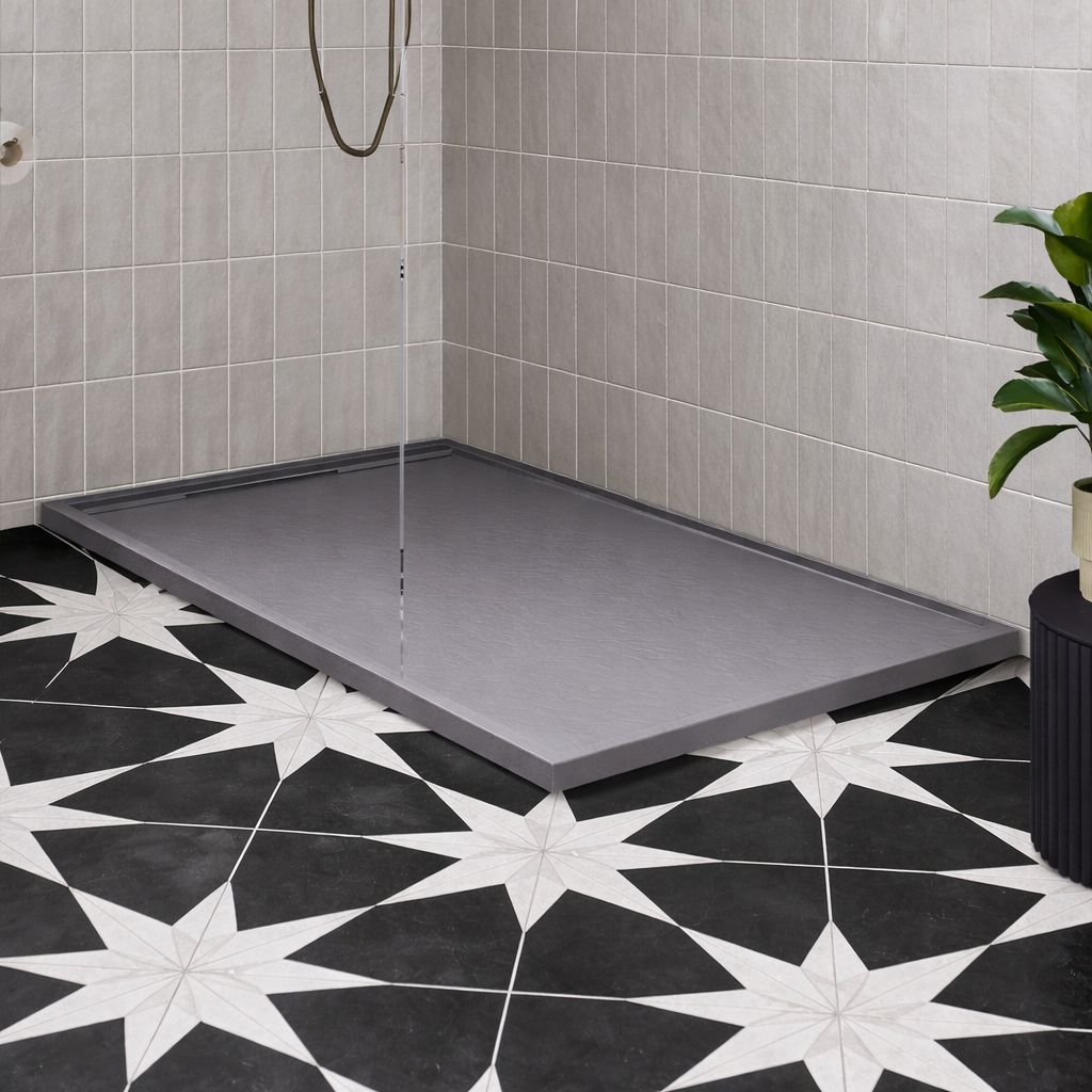 30mm Slate Rectangular Tray & Waste - Grey