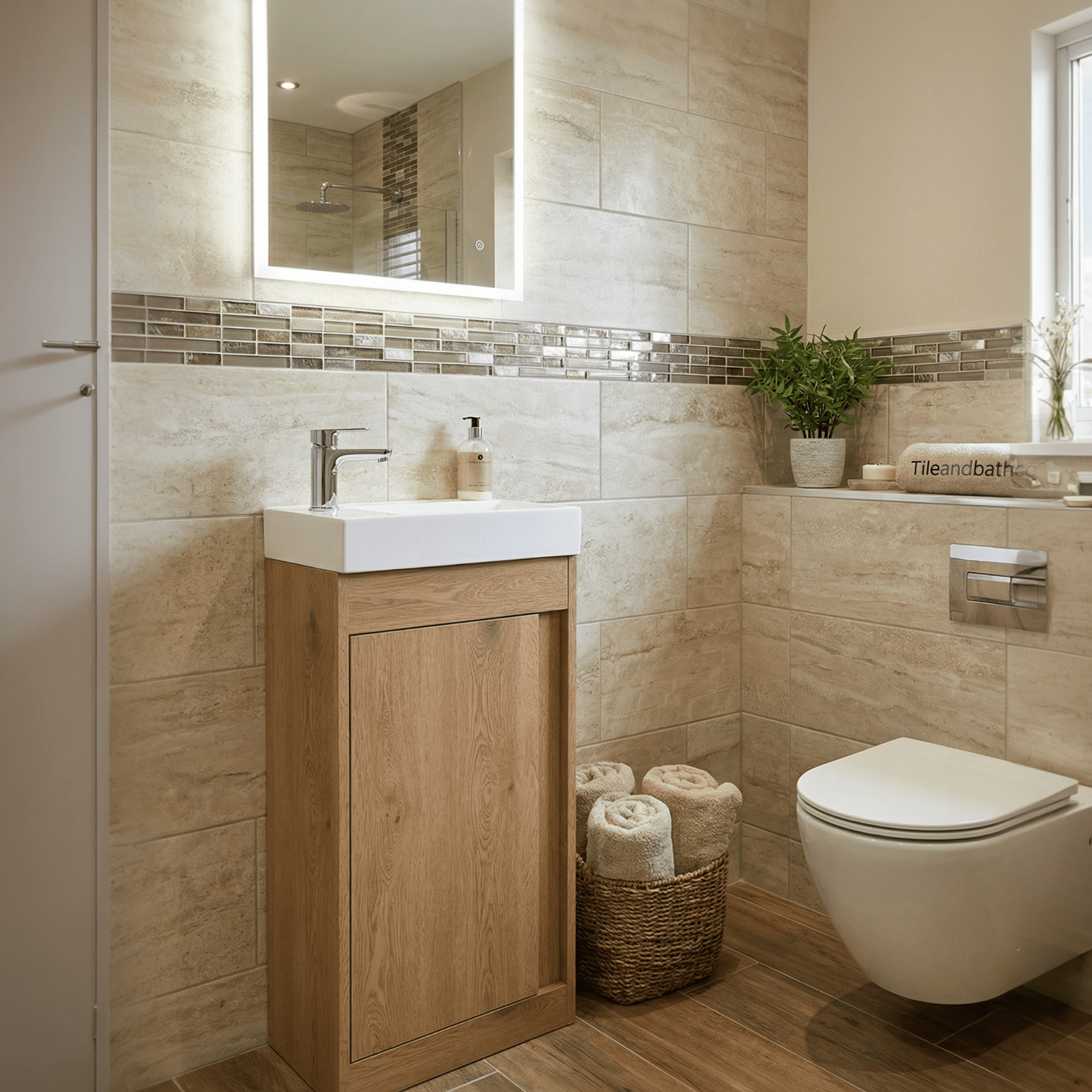 Elle 410mm Floor Standing Cloakroom Vanity with Basin - Tile&Bath