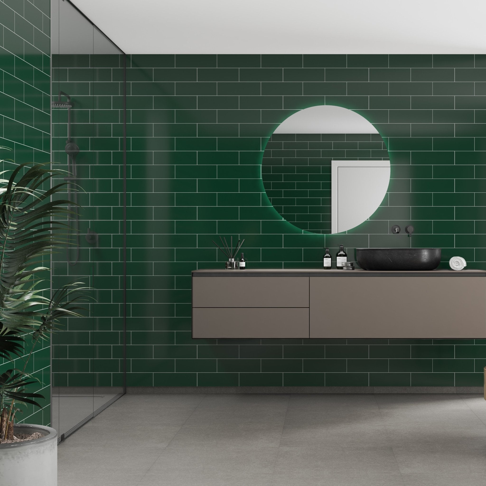 Fibo Urban - Bottle Green (Metro Brick) - Tile&Bath