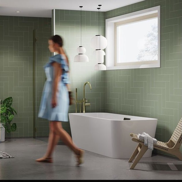 Fibo Urban - Olive Green (Straight Herringbone) - Tile&Bath