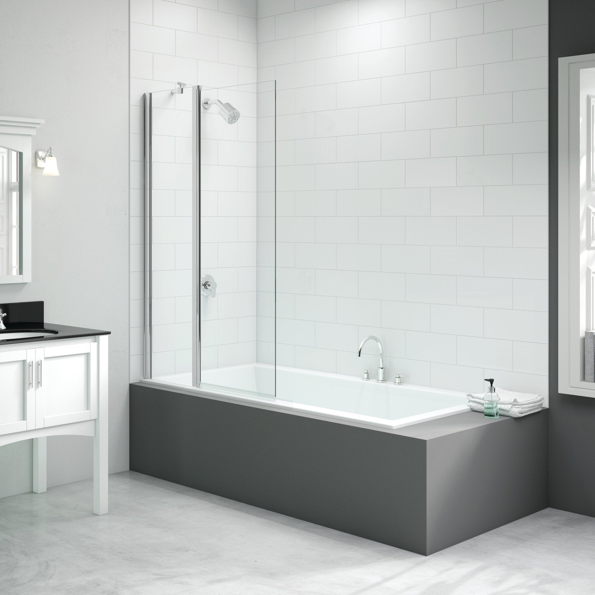 Merlyn 900x1500mm 2 - Panel Square Folding Bath Screen - Tile&Bath