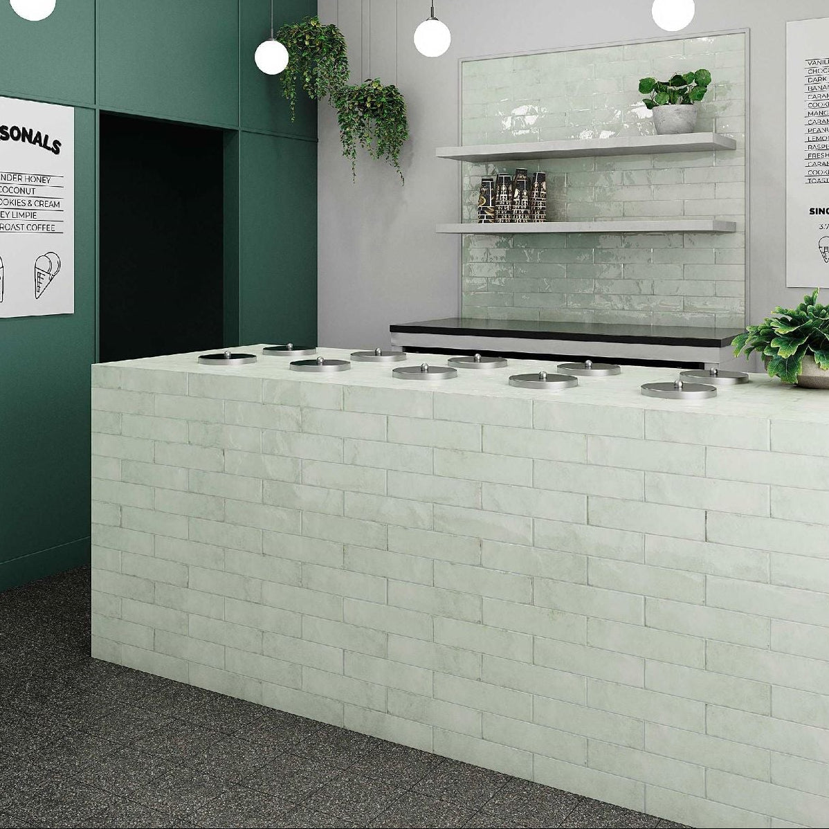 Nile Mint Green - Ceramic Wall Tile 7.5X30cm *Promo - Tile&Bath