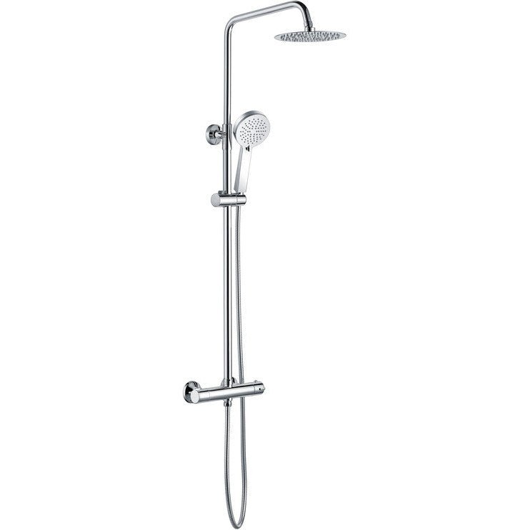 Round Thermostatic Bar Mixer with Riser Kit - Tile&Bath