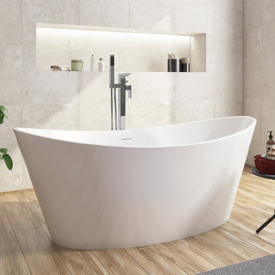 Rubix 1700X800 Freestand Bath - White - Tile&Bath
