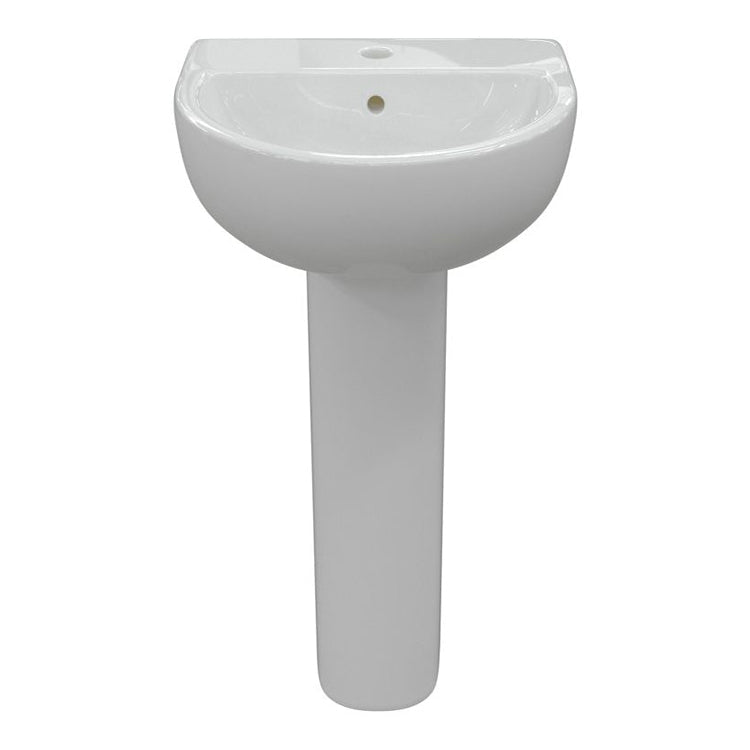 Turin 450x400mm 1TH Basin & Full Pedestal - Tile&Bath