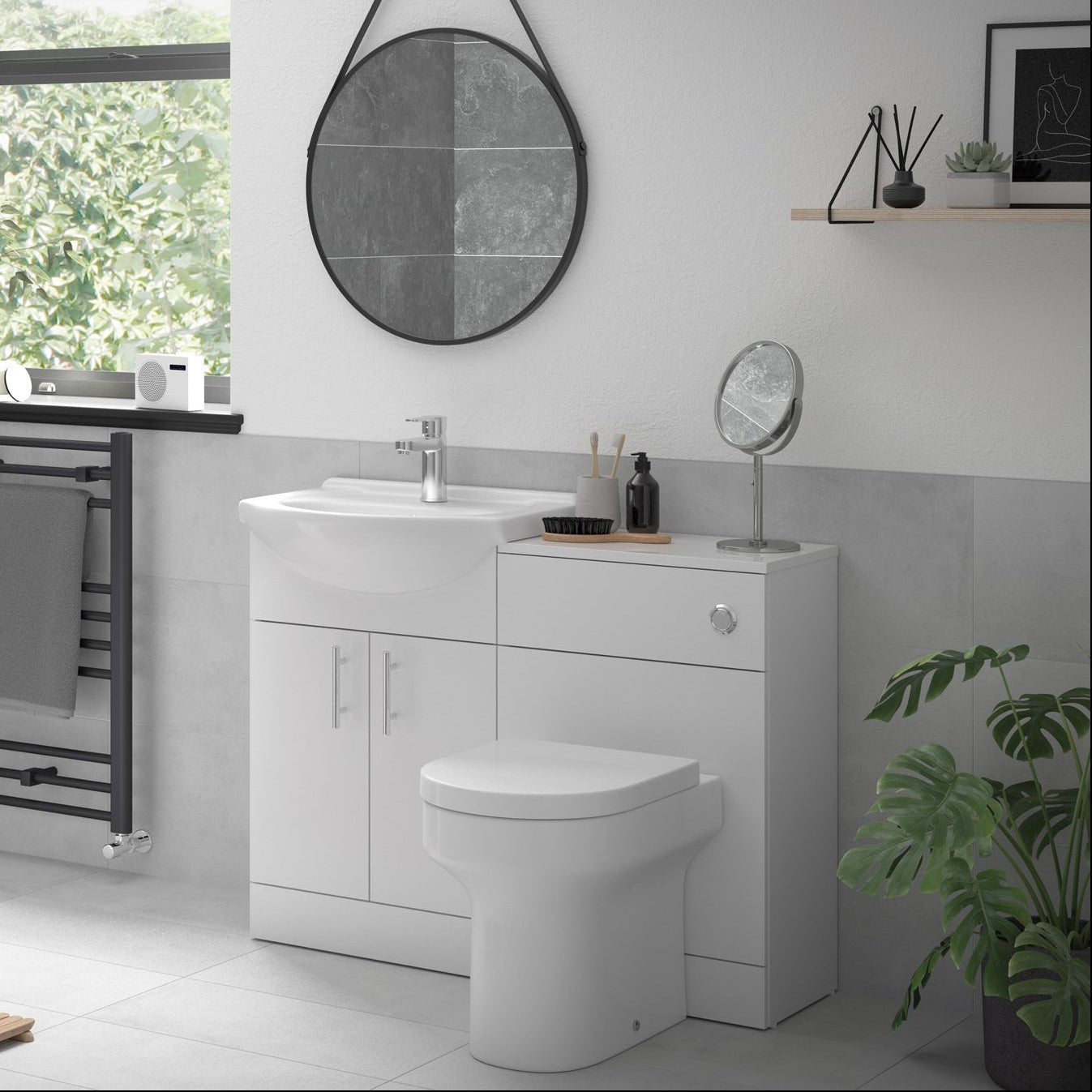 Vybe 560mm Basin Unit & WC Unit Pack - White Gloss - Tile&Bath