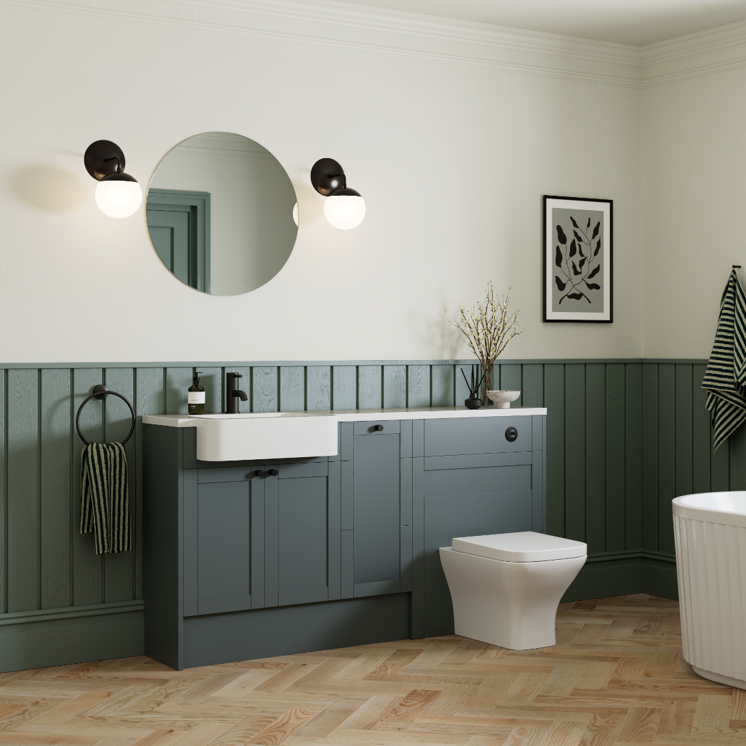 Harrow 1536mm Slim Basin & WC Unit & 1 Door Pack