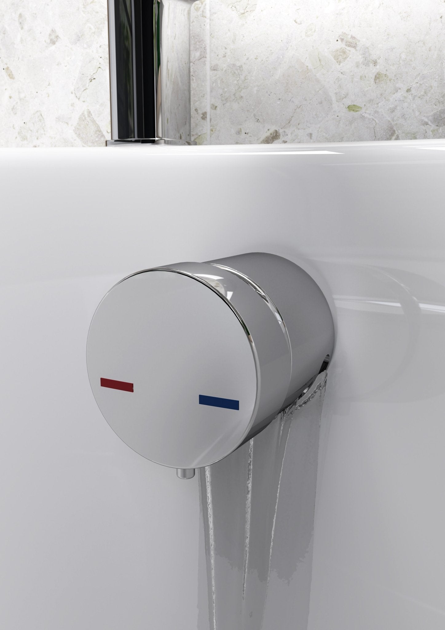 Bath Overflow Filler with Integrated Valve - Tile&Bath