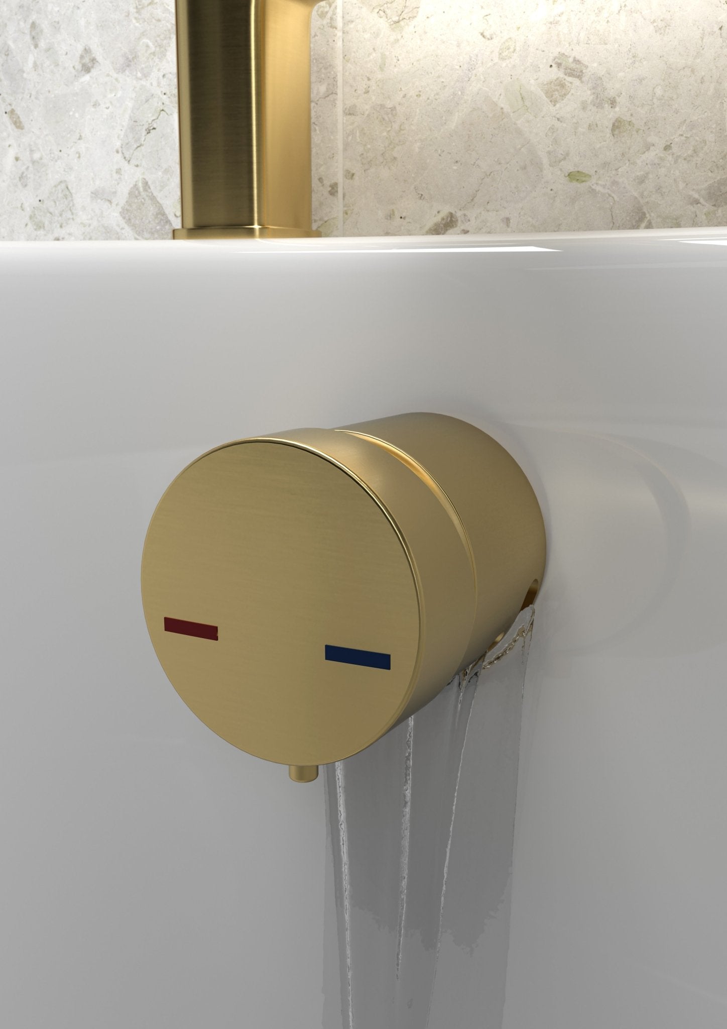 Bath Overflow Filler with Integrated Valve - Tile&Bath