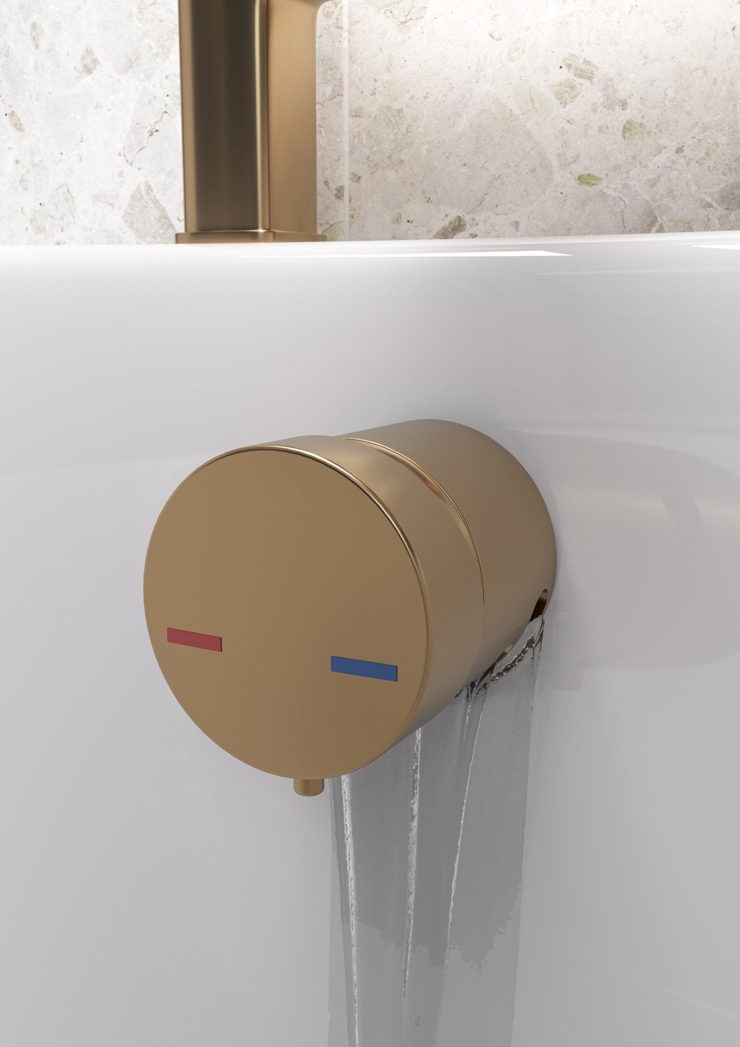 Bath Overflow Filler with Integrated Valve - Tile&Bath