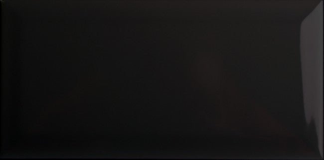Bevel Metro Black 10x20 - Gloss Wall Tile - Tile&Bath