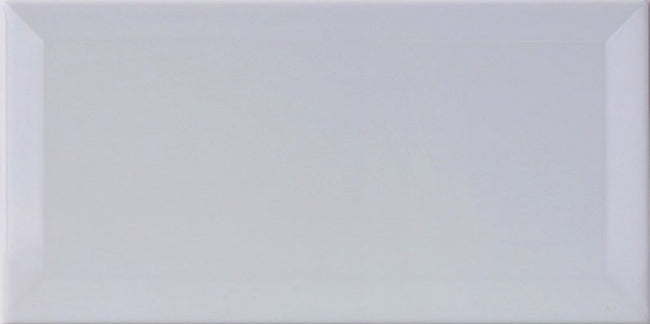 Silver Bevel Metro wall tile from The Tile Collection, 10x20 inch gloss finish, showcasing modern, sleek tile design.