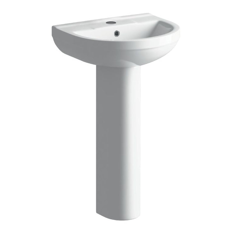 Lorenzo 500x390mm 1TH Basin & Full Pedestal