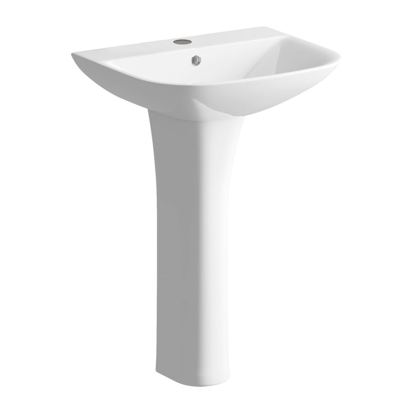 Portland 560x450mm 1TH Basin & Full Pedestal