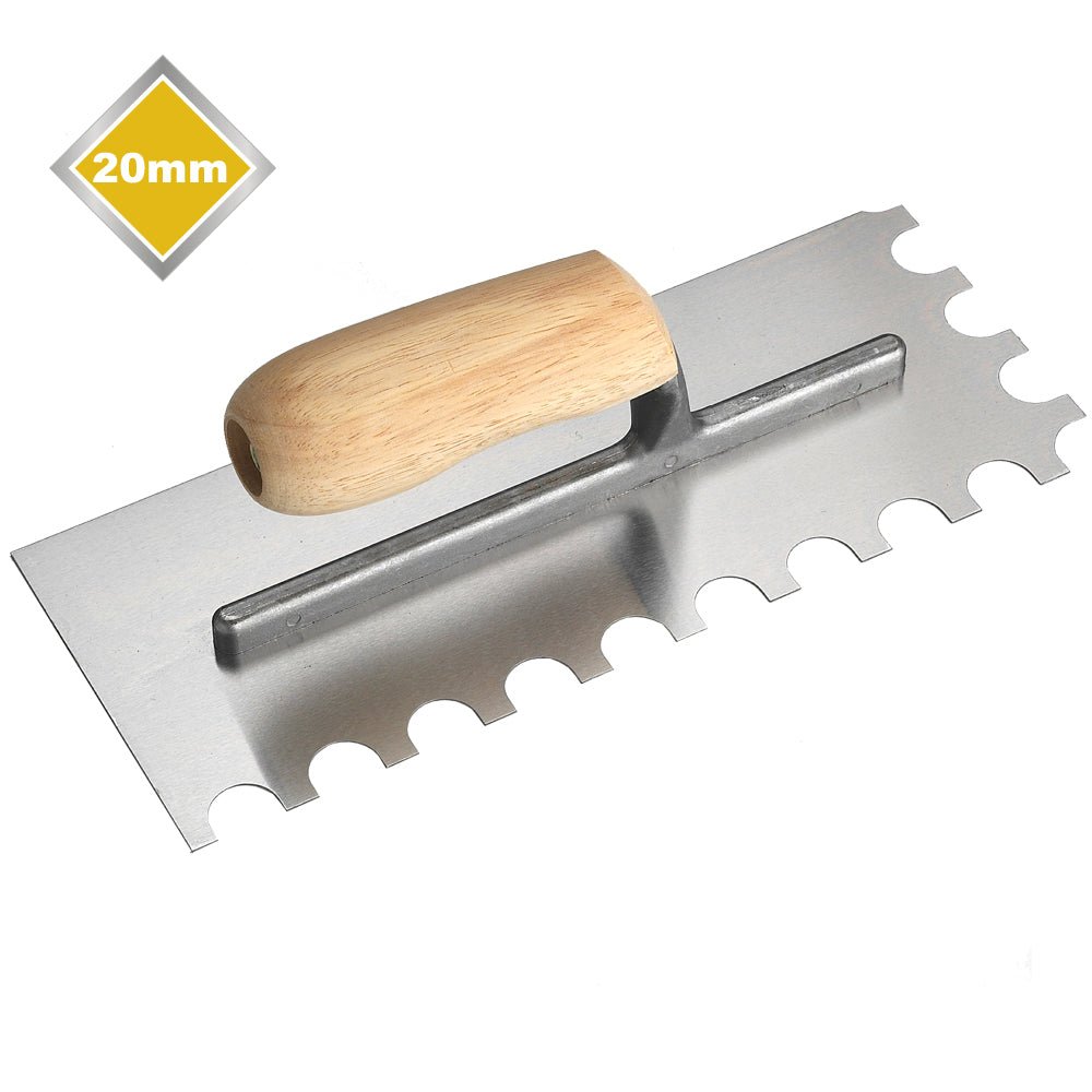 Professional Tiling Trowel - 20mm Round Notch - Tile&Bath