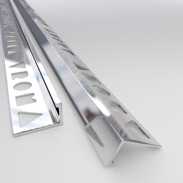 Tile Trim - Square Edge Brushed Chrome 8MM