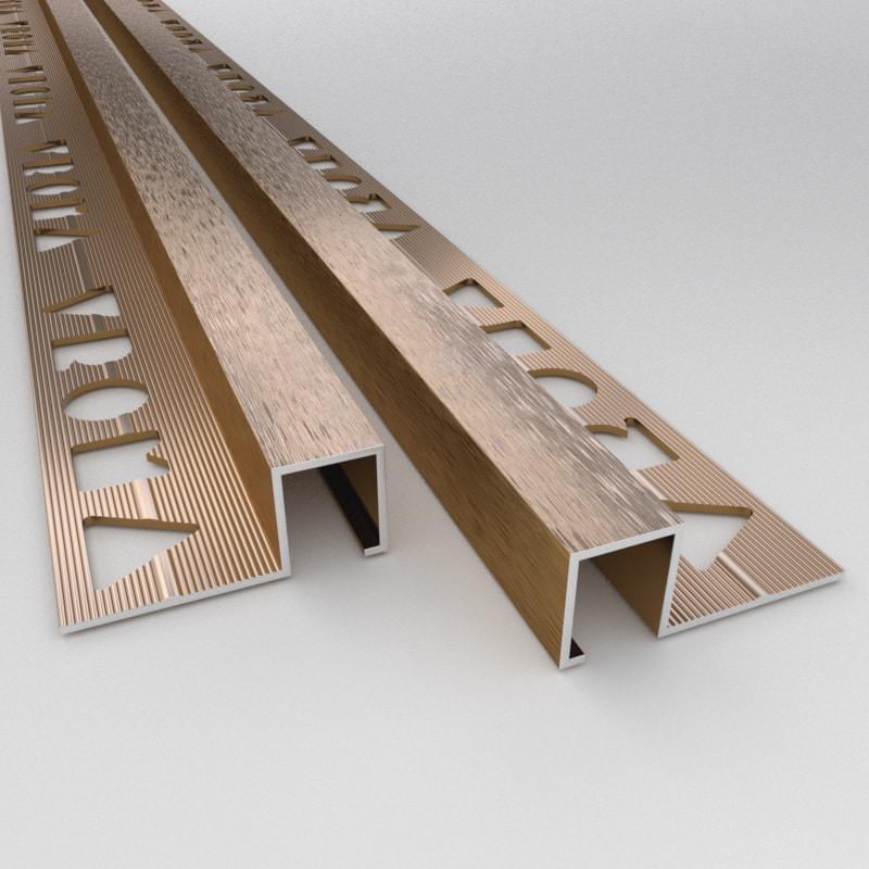 Tile Trim - Square Edge Brushed Bronze - Tile&BathCo