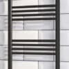 Black 12 Bar Towel Rail Radiator - 50cm x 80cm