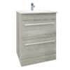 Purity Grey Ash 600mm Floor Standing 2 Drawer Vanity & Basin