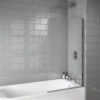 Chrome Round Edge Bath Screen - 800mm x 1400mm