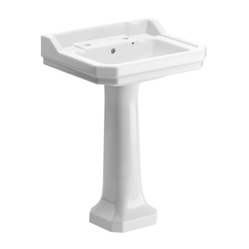 Knightsbridge 600x500mm 2TH Basin & Full Pedestal