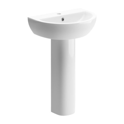 Turin 550x400mm 1TH Basin & Full Pedestal