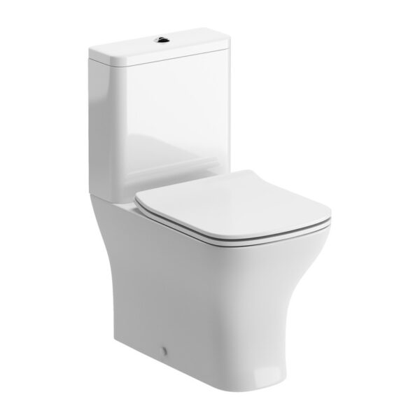 Portland Short Projection Close Coupled Fully Shrouded WC & Slim Soft Close Seat