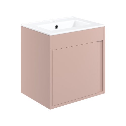 Elle 510mm Wall Hung Unit & Basin - Matt Antique Rose
